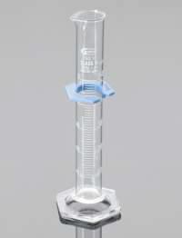 Цилиндр мерный, класс А, 250,0 мл, ц.д. 2,0 мл, БС, градуировка, шестиугольное основание, защитное кольцо, сертификат на серию, 1 шт./уп., Glasscolab, Индия