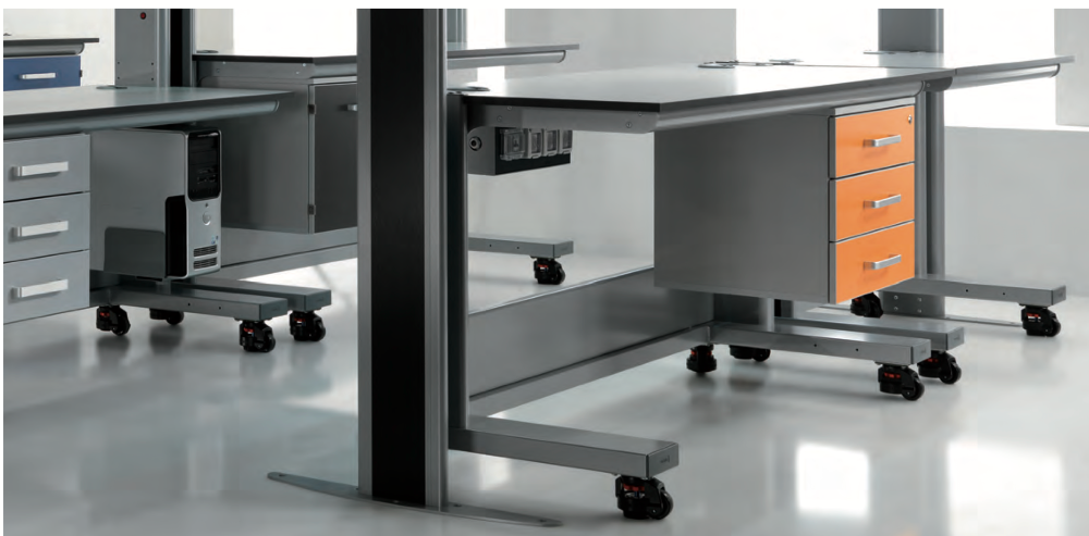 Стол лабораторный Kompatto Full, 1200x900x900/1660 мм, с подвесной ...