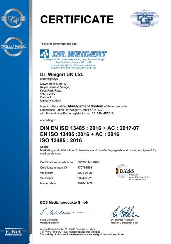ISO 13485, Dr.Weigert