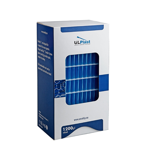  Наконечники до 1200 мкл (от 100 мкл), нестерильные, длина 84 мм, голубые, Omnitip, 6 кассет х 96 шт., ULPlust