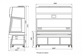 Бокс (шкаф) биологической безопасности, класс II (тип A), вертикальный поток, ширина рабочей поверхности 180 см, БМБ-II-