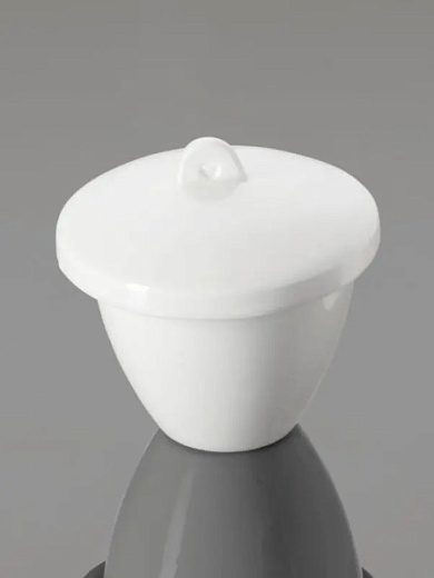 Тигель средний, 45 мл, 50×40 мм, фарфор, c крышкой, 2 шт./уп., Glassco