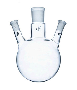 Колба трехгорлая круглодонная, 250 мл, 29/32, 14/23, Glassco