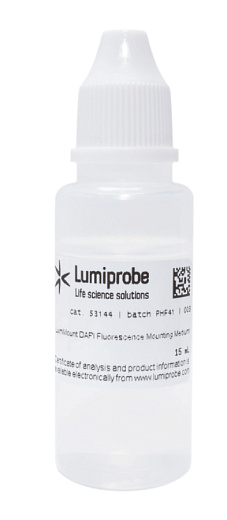Среда монтирующая для фиксации флуоресцентных препаратов LumiMount DAPI, 15 мл, Lumiprobe, Россия