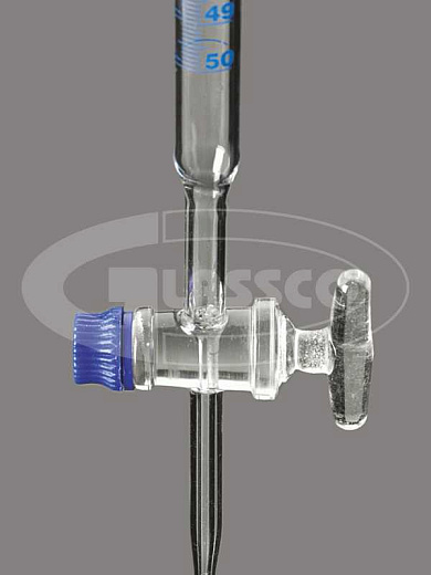 Бюретка 100 мл, ц.д. 0,2мл, класс AS, тип 2, исп. 1, с одноходовым стеклянным краном, сертиф., 1 шт., Glassco
