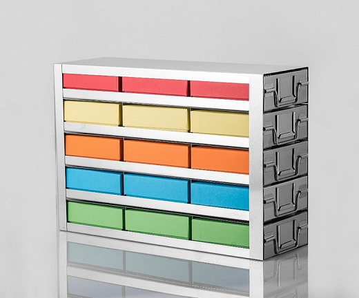 Штатив для 15 криокоробок (5 ×3), нерж. сталь, Midea