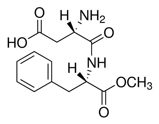 Аспартам (Asp-Phe метиловый эфир), ≥98%, Sigma-Aldrich, структурная формула