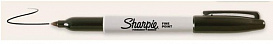 Маркер перманентный по стеклу и пластмассе, 1 мм, черный, Sharpie Fine