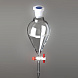 Воронка делительная, 50 мл, грушевидная, шлиф 19/26, запорный кран из PTFE, пробка ПП, 1 шт./уп., Glassco
