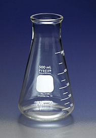 Колба Эрленмейера 500 мл, стекло, широкогорлая, Pyrex