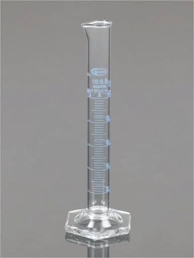 Цилиндр мерный, класс А, 2000,0 мл, ц.д. 20,0 мл, БС, градуировка, шестиугольное основание, сертификат индивид. работы, 1 шт./уп., Glassco