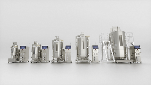 Размерная линейка биореакторов вертикальных с одноразовыми мешками для клеточных культур