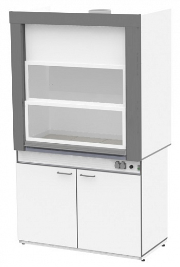 Шкаф вытяжной общего назначения, ширина 120 см, корпус – ЛДСП, столешница – эпоксидный компаунд Vite, 1 тумба