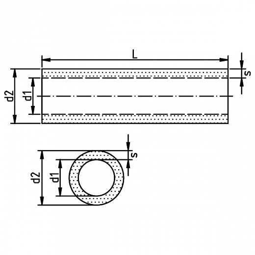 Шланг Viton, фторкаучук(FPM), черный, схема