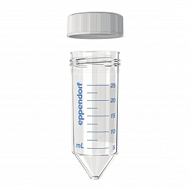 Пробирки 25 мл, конические, резьбовые, PCR clean, бесцветные, 200 шт./уп. (5х40 шт.), подставка для пробирки (4 шт.), конические адаптеры для ротора на 50 мл (6 шт.)