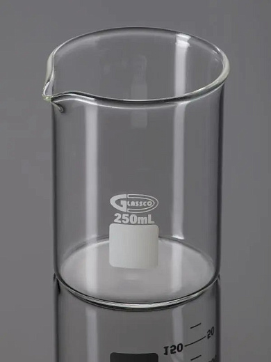 Стакан 500 мл, кварцевый, с носиком, низкий, 83×118 мм, 1 шт./уп., Glassco