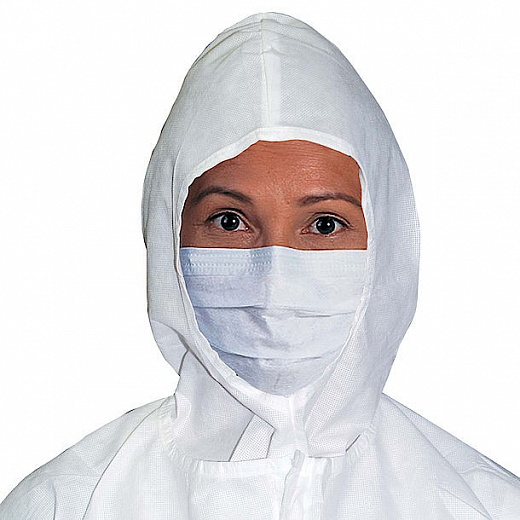 Маска для чистых помещений, на завязках, одноразовая, белая, 18 см., Kimtech M3