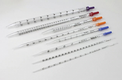 Пипетка 25 мл, серологическая, ПС, стерильная, индивидуальная пластик. упаковка, 200 шт./уп. Фото 1