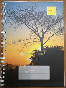 Лабораторный журнал, формат A4, 96 листов, клетка, 80 г, ламинированная обложка &quot;закат&quot;, 300г, пружина, 1 шт., Диаэм
