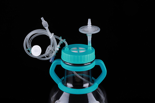 Колба высокопроизводительная Томсона 5000 мл, PC, вентилируемая крышка с портами и трубками, стерильная, , 1 шт./уп., 4 уп./кор.