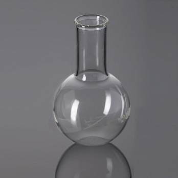 Колба круглая плоскодонная, 100 мл, d 64 мм, цилиндр. горловина 26 мм, Glassco