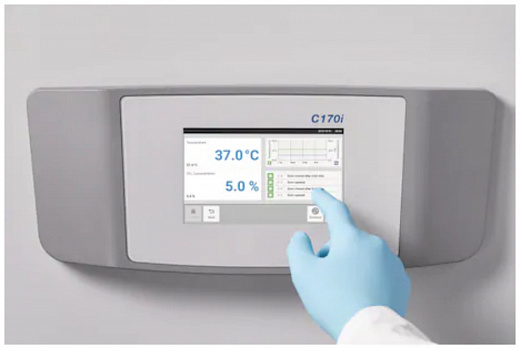 CO₂-инкубатор, 170 л, прямой нагрев, ИК-датчик стерилизуемый, 4-секционная дверца, ручка слева, CellXpert 170i Фото 2