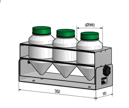 Штатив для пластиковых сосудов c коническим дном (3х600 мл)