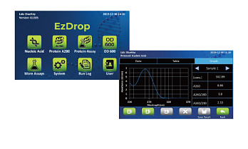Спектрофотометр EzDrop 1000, панель управления