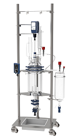 Реактор химический 30 л, EZChem, DN300, с рубашкой, с верхнеприводной мешалкой OHS.4DF